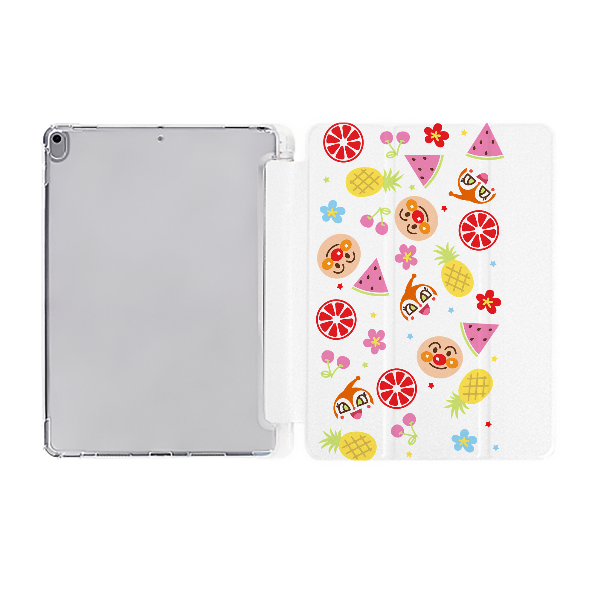 （画像用） アンパンマン Anpanman IPad ケース ペン収納付き 三つ折りスタンド PUレザー×シリコン 対応機種9.5/10.5/10.9インチ